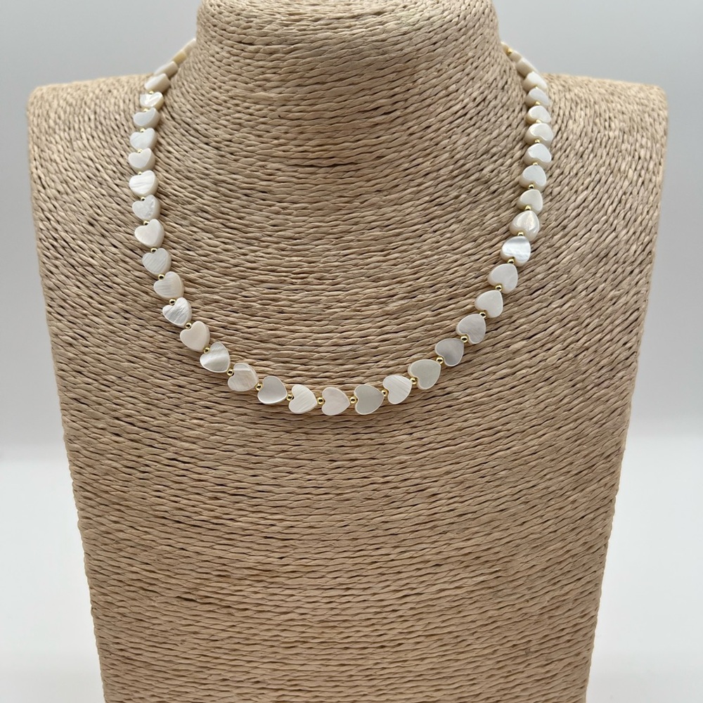 Elegant White Heart Necklace